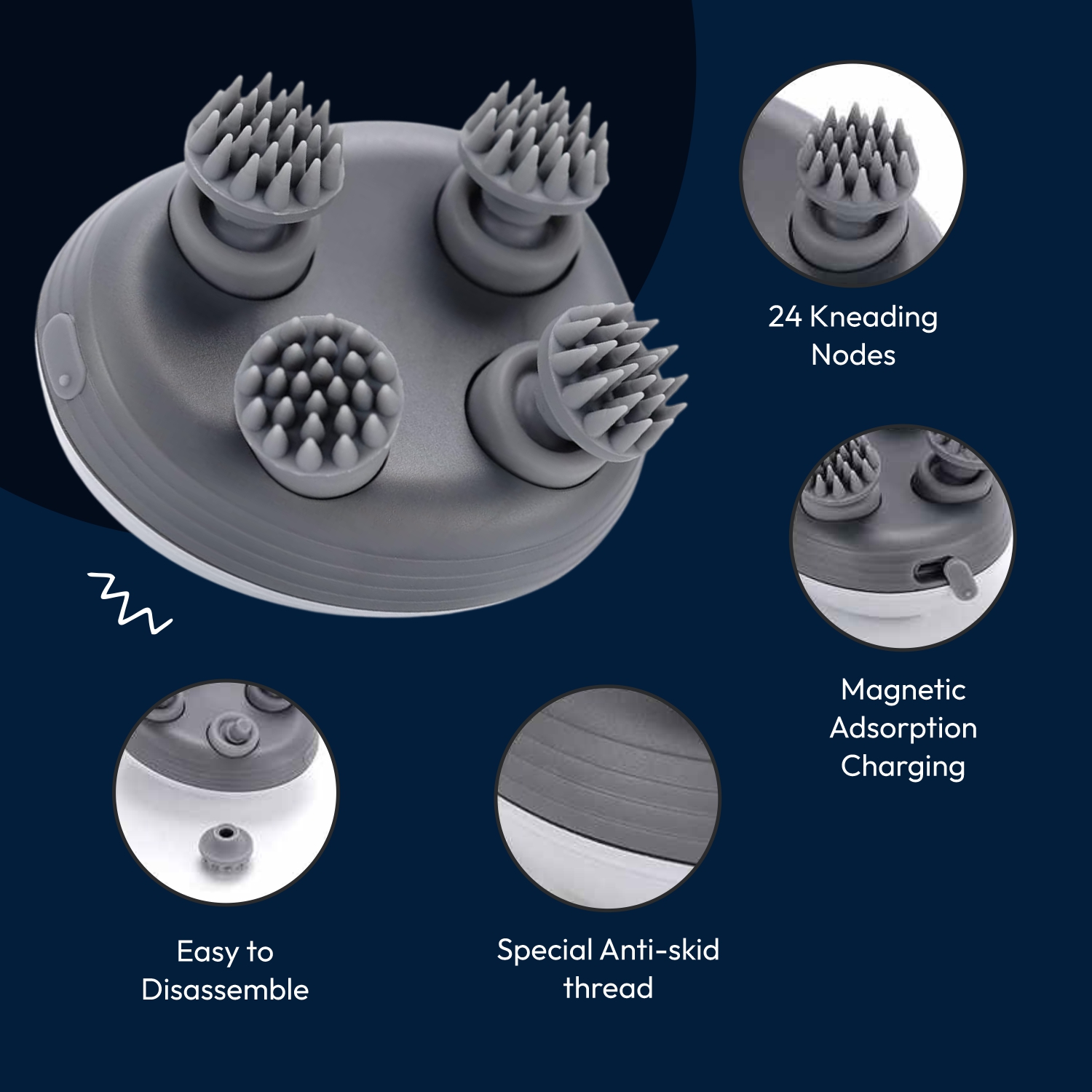 MildCares Smart Scalp Massager For Hair Growth & Stress Relief | Waterproof Head Massager